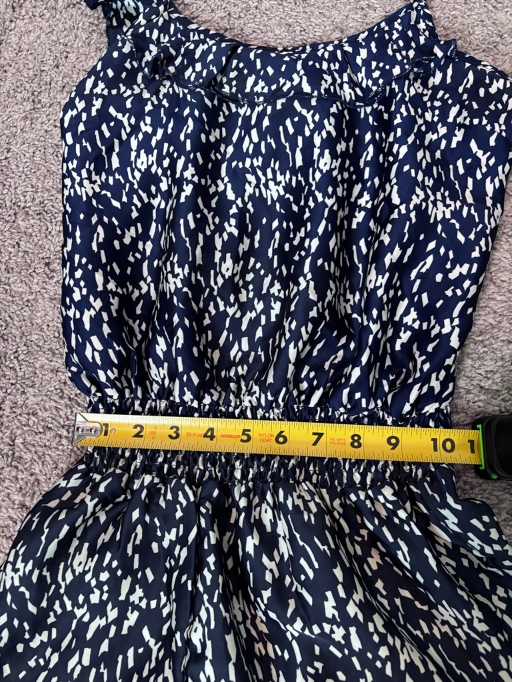 Timing Navy and White Printed Sleeveless Romper Size Small - Picture 9 of 11